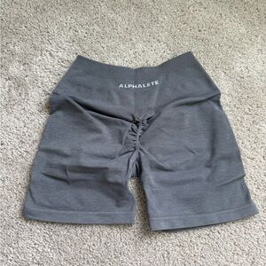 Alphalete Women’s High-Waist Ruched Bike Shorts - Charcoal